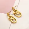 Charm 18k золота на покрытие с серьгами для роскошных брендов дизайнеры бренда писем мода женщина любит из нержавеющей стали алмазные серьги Свадебные ювелирные украшения T230301