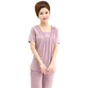 Pigiama da notte in cotone da donna per donna Pigiama floreale Set da notte sexy Manica corta Allentato Casual Elegante Pijama Mujer