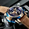 Wristwatches Reef Tiger/RT Luminous Casual Watches Perpetual Calendar Spider Dial Automatic Sport Leather Strap RGA3532SP