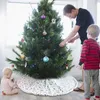 Christmas Decorations Tree Skirt | White Faux Fur Plush Base Mat Thick Rugs For Holiday Home Decor Party