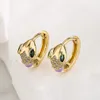 Boucles d'oreilles créoles Mafisar Chic Animal serpent boucle d'oreille avec goutte à goutte huile Zircon couleur or Style Boho Piercing pour femmes bijoux de mariage cadeau