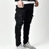 Herrenjeans SkinnyFit Stretch Jean Regular Fit Schwarz Distressed Streetwear Herren Frühling und Herbst 230301