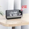 USB-Projektionswecker für Schlafzimmer mit Wetterstation, Innen- und Außenthermometer, Temperaturanzeige, stummgeschaltete Tischuhren