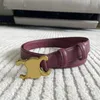 Fashion Metal Solid Smooth Buckle Belt Retro Design Thin midjebälten för män Kvinnors bredd 2,5 cm äkta kohud 5 Färgbälten