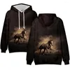 Erkek Hoodies Harajuku Tasarım At 3d Erkek/Kız Sweatshirts Equus Caballus Bahar Sonbahar Büyük Boy