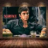Nowoczesne płótno artystyczne malarstwo Scarface Tony Montana plakaty i druki obraz ścienny do wystroju salonu Cuadros Woo