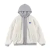 Kış Kuzu Yün Hoodie Moda Kalın Sıcak Gevşek Ceketler Ceket Hiphop Büyük Boyutlu Patchwork Zip Kapşonlu Sweatshirt 230301