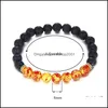 auto dvr Fili di perline Ambre Pietra lavica Braccialetto di perline naturali Chakra Gioielli Donna Uomo Regalo Yoga Stretch Drop Delivery Bracciali Dhhps