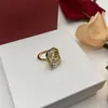 Anillos de lujo para mujer Anillo de diamantes Apertura Joyas de diseñador de oro Anillo de bodas para el día de San Valentín