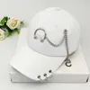 Ball Caps Unisex Baseball Caps With Three Ring Chain Black Casual Dad Hat For Daily LifeJ230228