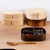 Geschirr-Sets Lunchbox 3 Gitter Ovale quadratische Form Verdickter tragbarer Bento-Einschichtbehälter Japanisch