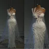 3d blommig sjöjungfru bröllopsklänning prinsessan pärlor spetsar applikationer illusion brudklänningar vestidos de novia