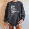 Damen Kapuzenpullover Sweatshirts Feministischer Feminismus Frauen Mädchen wollen einfach nur grundlegende Menschenrechte haben Briefdruck Dropshoulder Tops 230301