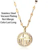 Pendentif Colliers Vent Chinois Vintage Lettres Chanceuses Collier Pour Femmes Tempérament Femelle En Acier Inoxydable Clavicule Chaîne Bijoux