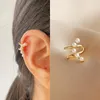 Brincos de backs Moda de clipes elegantes Ear rivais para mulheres para mulheres minimalistas pérolas cartilagem conjuntos de punho de puão falso