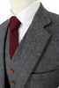 Mäns kostymer män (kostym agent) ull retro grå fiskbens tweed brittisk stil skräddarsydd mens kostym skräddarsydd smal fit blazer bröllop för