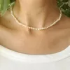 Choker Exquisite 4mm kleine parel hanger ketting Boheemse kleurenletters a-z naam verjaardagscadeau voor vriend initiële naszyjnik