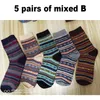 Herrensocken 10PCS = 5Pairs Herbst Winter Männer verdicken warme Harajuku Retro Mode lässig Wolle hochwertige Baumwollsocken Großhandel Schneesocke 230301