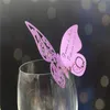 Other Event Party Supplies 50pcs Butterfly Place Escort Wine Glass Cup Paper Card for Wedding Home Decorations White Blue Pink Purple Name Cards 230228