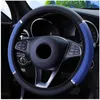 Steering Wheel Covers 38cm Elastic Car Cover Foamed Leather Material Fashion Dynamic Metal Easy To Install Interior Accessories