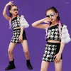 Sahne Giyim Moda Modern Dans Giysileri Kızlar için Tek Kollu Etekler Takım Çocuk Sokak Caz Performans Çılgın Giysiler DQS9565