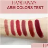 Lápiz labial Handaiyan Arc Matte Set 6 piezas Colores ricos Veet Hidratante Duradero Fácil de usar Belleza Maquillage Maquillaje de lujo Gota del Dhpwh