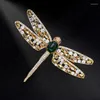 Brosches Korean Stylish Dragonfly Insect For Women Colorful Cubic Zirconia Pins Fashion Jewelry Scarf Suit tröja Tillbehör