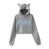 レディースフーディーズスウェットシャツITSFUNNEH KREW Katcher Neon Pullover Merch for Girls Cat Ear Crop Top Youth 230301