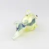 4.5-Inch Fish-Shaped Glass Smoking Pipe: Blue Flicker Striped, High-Quality Borosilicate Glass