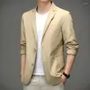 Men's Suits Top Grade Men For Blazers Casual Classic Khaki Suit Coat Spring Arrivals Business Slim Fit Brand Jacket