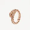 Никогда не выцветает Serpenti Viper Snake Ring 16 стилей Открытое кольцо с бриллиантом Высокое качество Не выцветает Модные роскошные ювелирные аксессуары