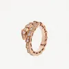 Bague serpent Serpenti Viper ne se décolore jamais, 16 styles, bague ouverte en diamant, haute qualité, ne se décolore pas, accessoires de bijoux de luxe à la mode