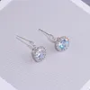 Boucles d'oreilles à tige classique Desig élégant Zircon cubique pour les femmes couleur argent luxe cristal boucle d'oreille bijoux de mariage de mariée WX158