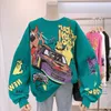 Women's Hoodies Casual Girl Sweatshirt Undershirt Cute Cartoon Car And Dog Print Hip-hop Personality Pullover Oversize Streetwear Aesthetic