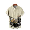 Mäns T -skjortor 2023 3D Print målning Floral Hawaiian Shirt Men Kvinnor avvisar krage vintage Street Men's Plain