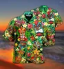 남성용 캐주얼 셔츠 2023 느슨한 통기성 3D 프린트 트렌디 쿨 패션 하와이 해변 파티 탑 짧은 슬리브 여름 남자