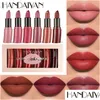 Lipstick Handaiyan Arc Matte Set 6Pcs Rich Colors Veet Moisturizer Longlasting Easy To Wear Beauty Maquillage Luxury Makeup Drop Del Dhpwh