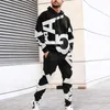 Tracksuits voor heren 2023 Spring Men Fashion Streetwear Tweede stuk sets Casual Hoodies met lange mouwen en broek Heren Leisure Printing Suits