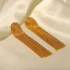 Brincos de garanhão da moda juvenil de aço inoxidável colorido dourado borla 18K Presente de jóias chiques à prova d'água