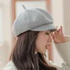 Berets Fashion Solid Color Octagonal Hats для женщин Осень Зимний стильный художник художник Beret Женский Sboy Caps Boina Mujer