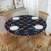 Table Cloth Waterproof Oil-Proof Dachshund Tablecloth Backed Elastic Edge Cover 45"-50" Fit Badger Sausage The Wiener Dog