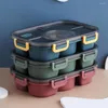 Dinnerware Sets Stainless Steel Bowl Five-grid Lunch Box Portable Microwaveable Student Free Soup Tableware