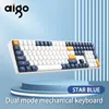 Клавиатуры AIGO A108 Gaming Teclado Mecnico 2 4G SEM FIO USB Tipo C COM прерыватель Azul 110 Chave Quente Troca Recarregvel Gamer TEC 230301