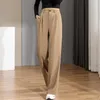 Women's Pants Capris High Waist And Wide Leg Pants Female Spring Autumn Vertical Casual Fashion Loose Straight Tube Floor Mopping Suit Trousers 230301