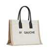 Luksusowa moda od projektantów Bagaż Duże torby plażowe na ramię Rive Gauche z górnym uchwytem Damskie męskie klasyczne Lniane torby na zakupy na ramię Płócienne torebki podróżne Crossbody