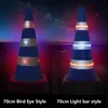 70cm Rechargeable Reflective Traffic Light Flashing Foldable Double Warning LED Safety Road Cone Barrier Roadway Cones