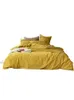 Comforters sängkläder set säng frukost stil tvättad bomull fyrdelar set sommarlakor vit enkel bit täcke täcke