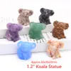 Decorative Objects Figurines 10PCS Set Mix Natural Animal Statue Healing Crystal Apple Plant Figurine Gemstone Carved Angel Wicca Craft Decor Wholesale Lot 230228