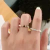 Cluster-Ringe, minimalistischer Süßwasserperlen-elastischer Ring, geometrischer Kristall, mehrere Perlenringe für Frauen, handgefertigter Fingerschmuck, Bague Femme G230228