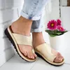 Hausschuhe 2023 in Frauen Pu-Leder Sandalen Sohle Orthopädische Bunion Corrector Bequeme Plattform Flache Plus Größe 35-43 Sandalias Plataforma